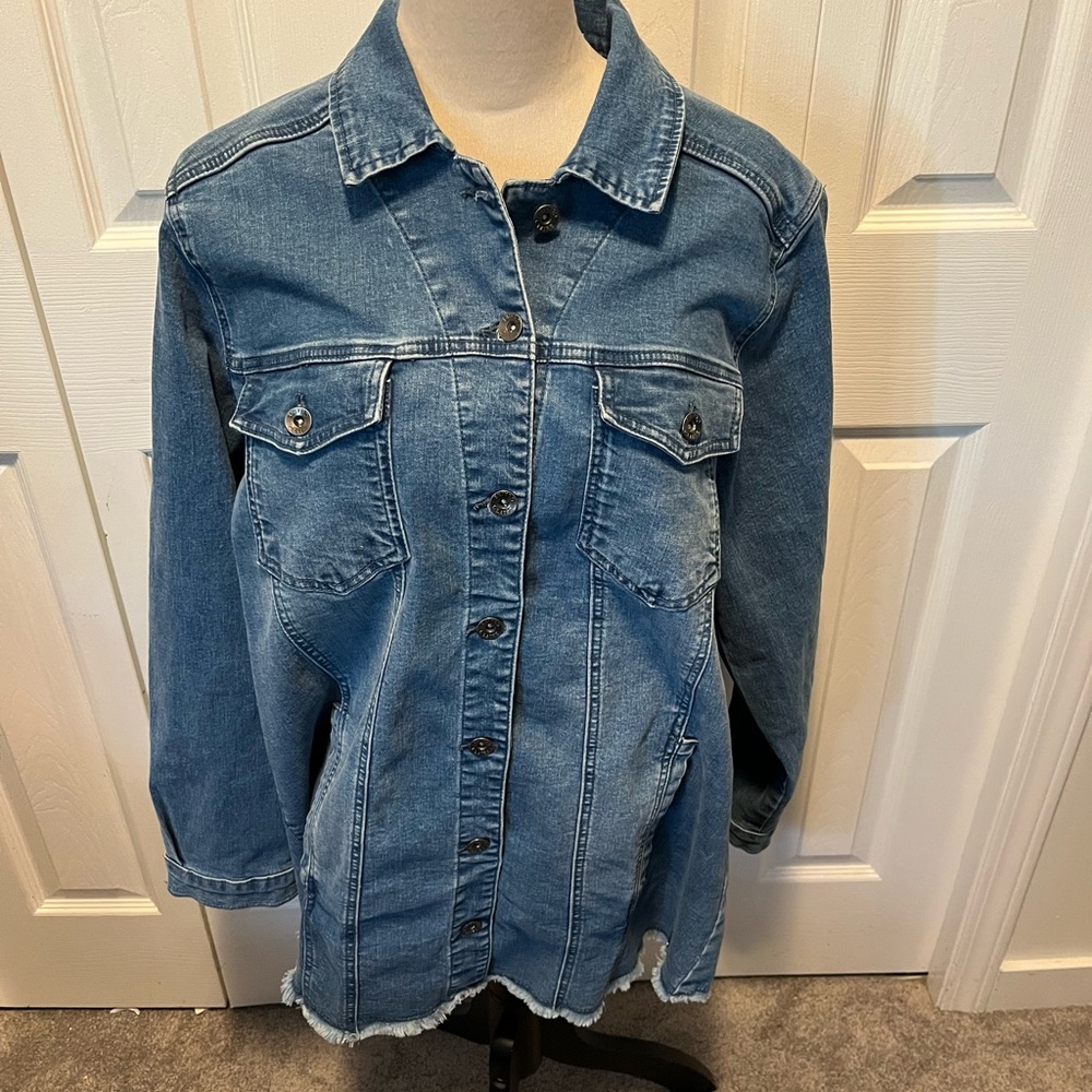 Claire Woman size XL Women's Blue Denim Jacket long
